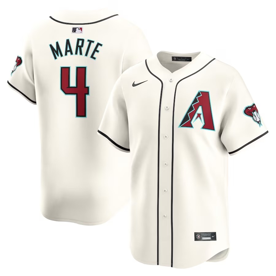 Men's Arizona Diamondbacks Ketel Marte Nike White Home Limited Player Jersey - Vujersey Los Angeles Rams