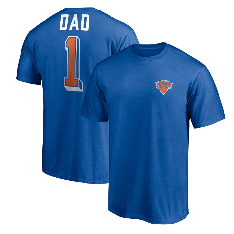 Men's New York Knicks Royal Number One Dad T-Shirt - Vujersey Los Angeles Rams
