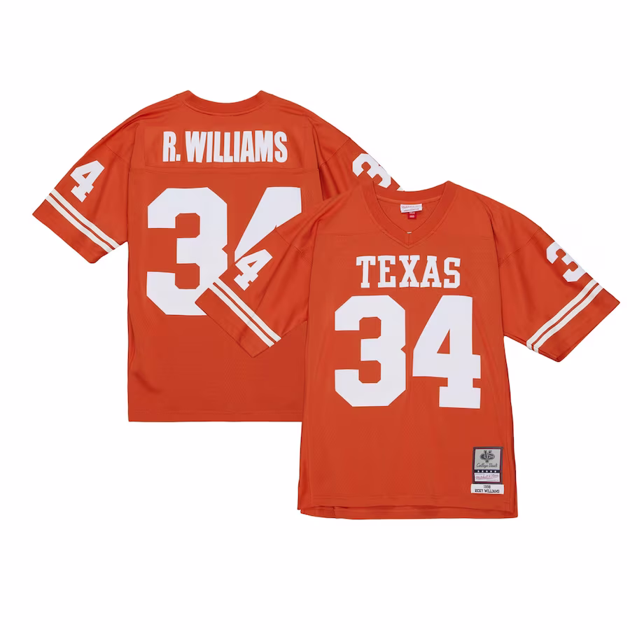 Ricky Williams Texas Longhorns Mitchell & Ness Throwback Jersey - Texas Orange - Vujersey Los Angeles Rams