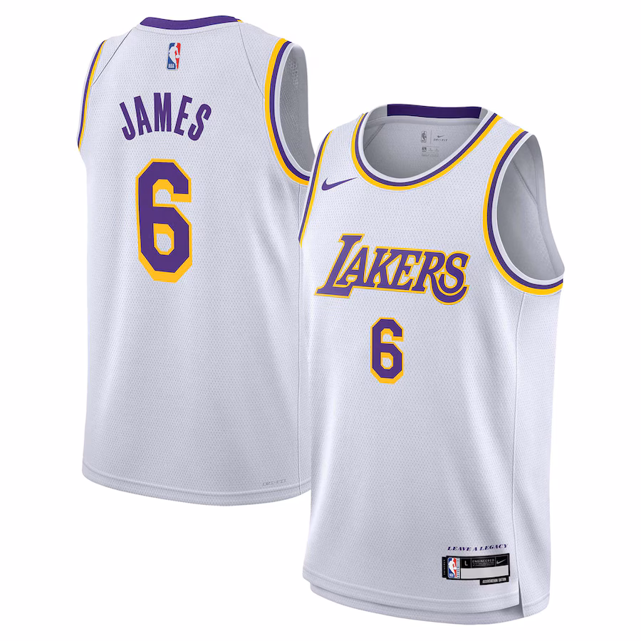 Youth Los Angeles Lakers LeBron James Nike White Swingman Jersey - Association Edition - Vujersey Los Angeles Rams