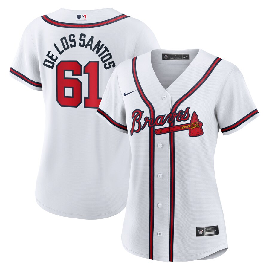 Women's Atlanta Braves Enyel De Los Santos Nike White Home Replica Jersey - Vujersey Los Angeles Rams