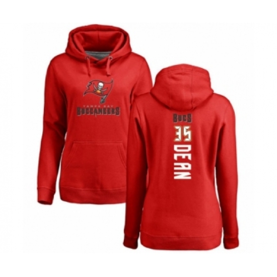 Football Women's Tampa Bay Buccaneers #35 Jamel Dean Red Backer Pullover Hoodie - Vujersey Los Angeles Rams