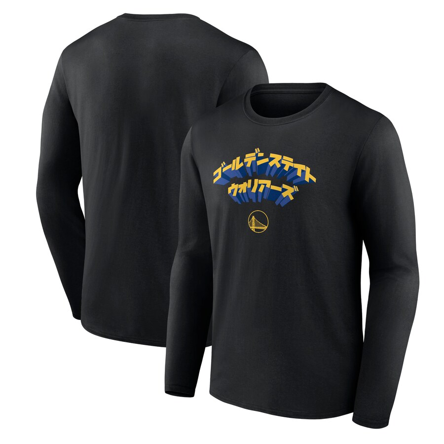 Men's Golden State Warriors  Black Japanese Heritage Long Sleeve T-Shirt - Vujersey Los Angeles Rams