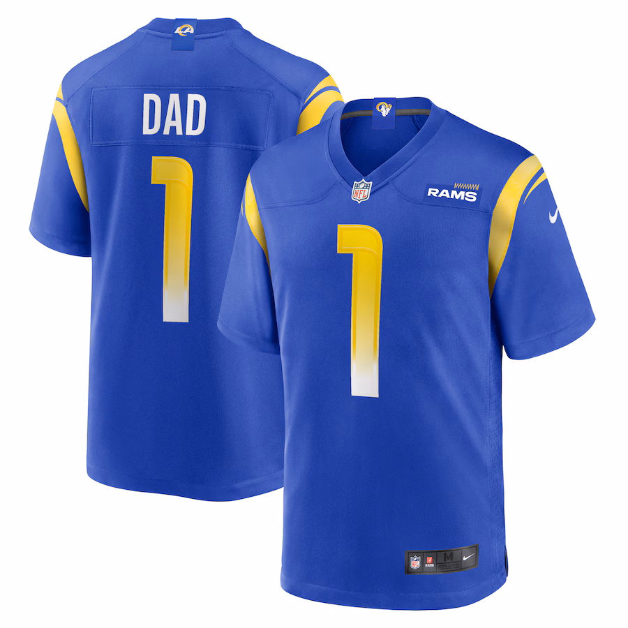 Men's Los Angeles Rams Number 1 Dad Nike Royal Game Jersey - Vujersey Los Angeles Rams