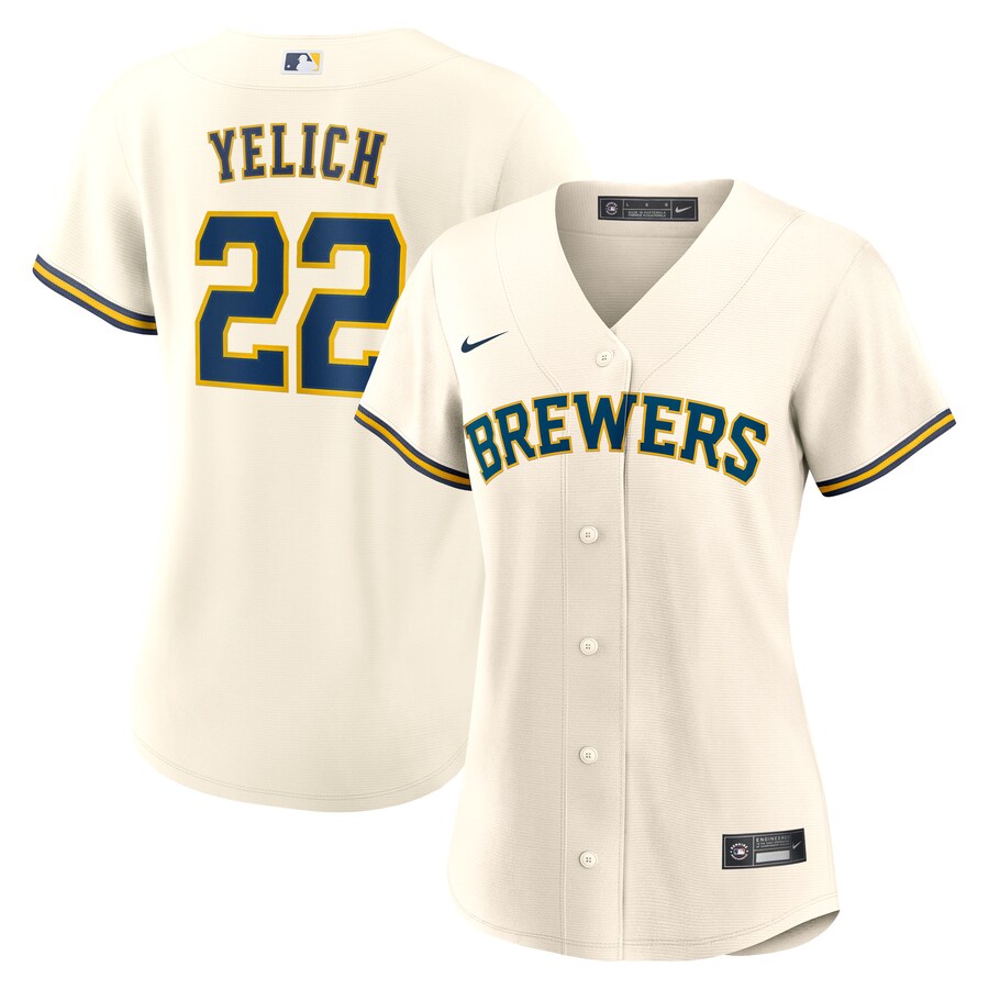 Women's Milwaukee Brewers Christian Yelich Nike White Home Replica Jersey - Vujersey Los Angeles Rams