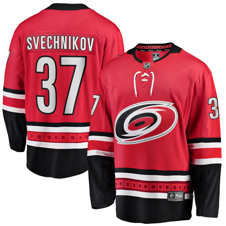 Men's Carolina Hurricanes Andrei Svechnikov Fanatics Branded Red Alternate Breakaway Player Jersey - Vujersey Los Angeles Rams