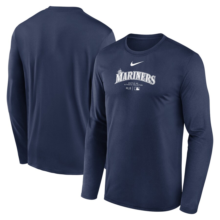 Men's Seattle Mariners Nike Navy Authentic Collection Practice Performance Long Sleeve T-Shirt - Vujersey Los Angeles Rams