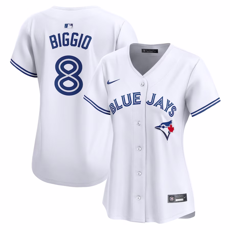 Women's Toronto Blue Jays Cavan Biggio Nike White Home Limited Player Jersey - Vujersey Los Angeles Rams