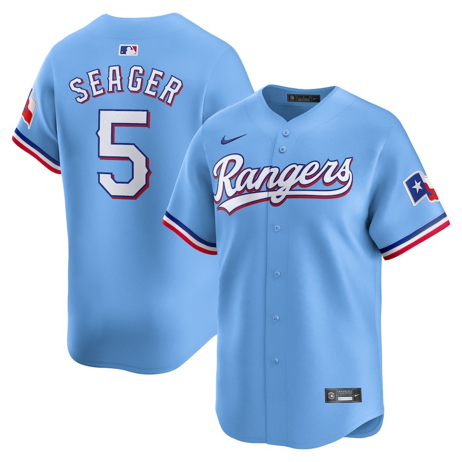 Men's Texas Rangers Corey Seager Nike Light Blue Alternate Limited Player Jersey - Vujersey Los Angeles Rams
