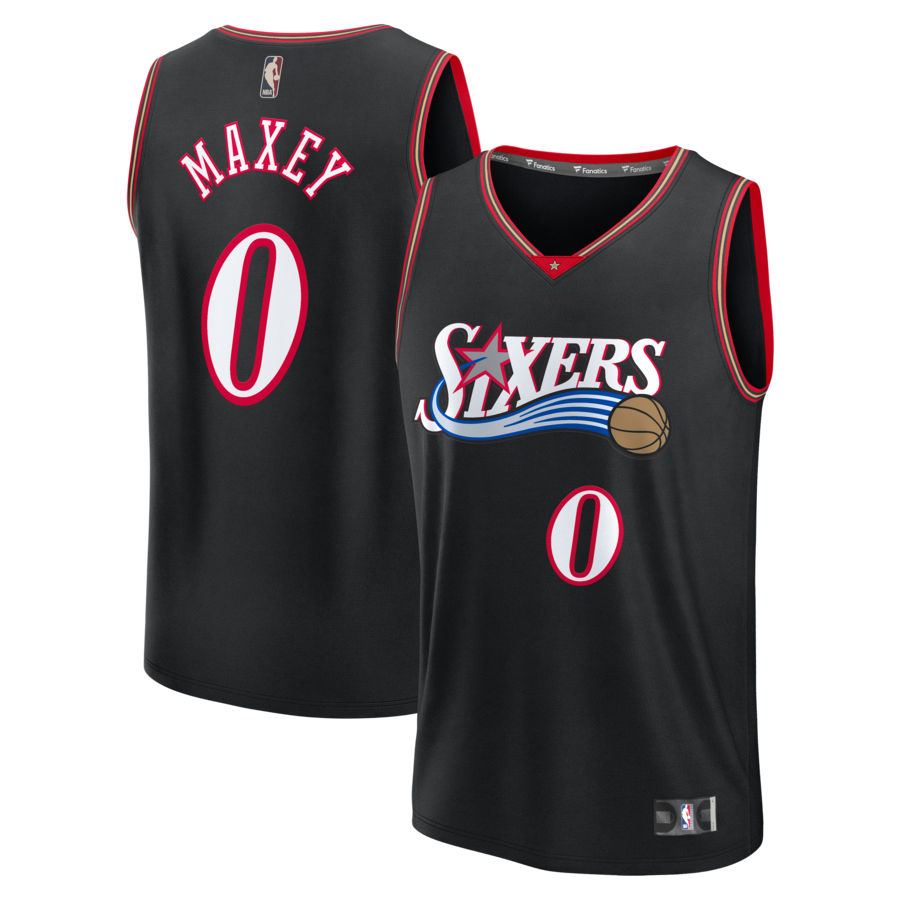 Youth Philadelphia 76ers Tyrese Maxey Fanatics Black Fastbreak Jersey - Classic Edition - Vujersey Los Angeles Rams