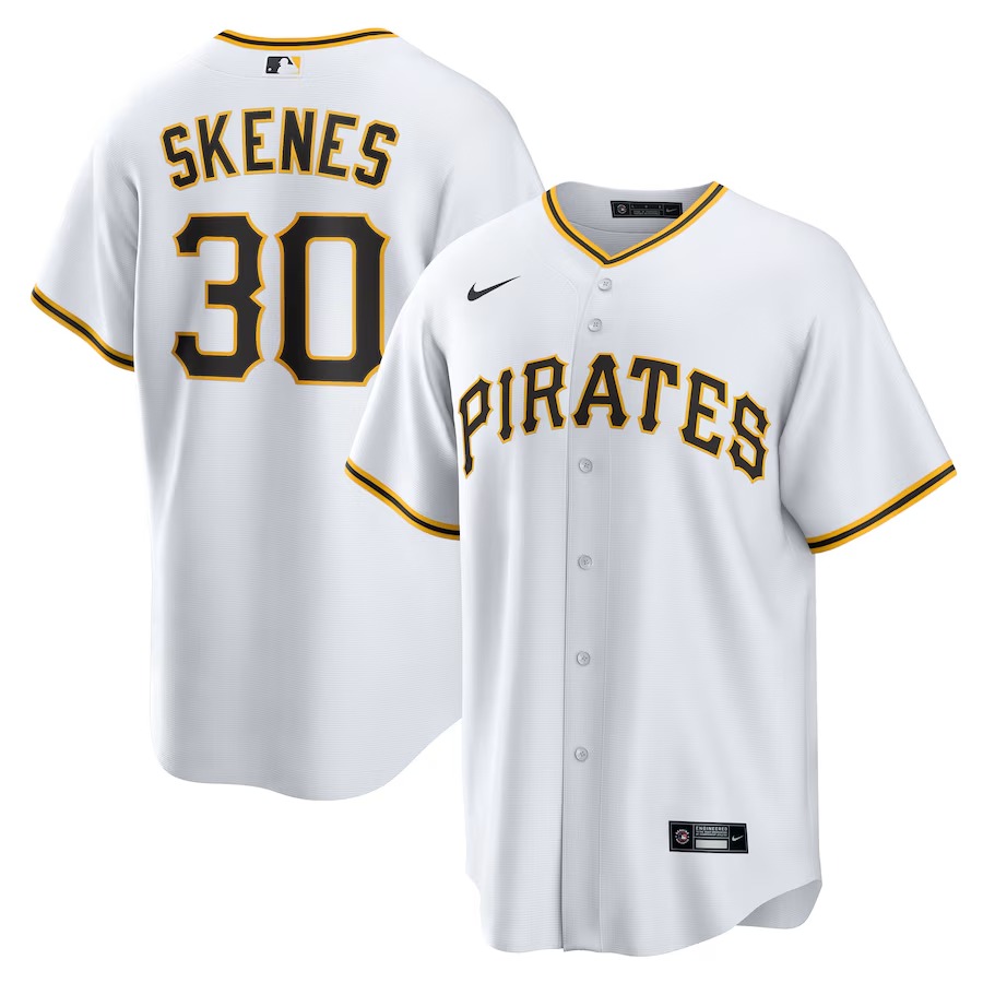 Men's Pittsburgh Pirates Paul Skenes Nike White Home Replica Player Jersey - Vujersey Los Angeles Rams