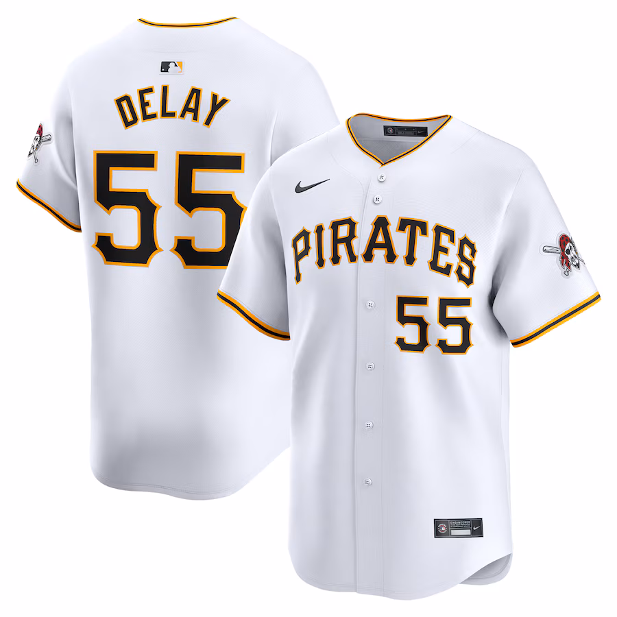 Men's Pittsburgh Pirates Jason Delay Nike White Home Limited Player Jersey - Vujersey Los Angeles Rams