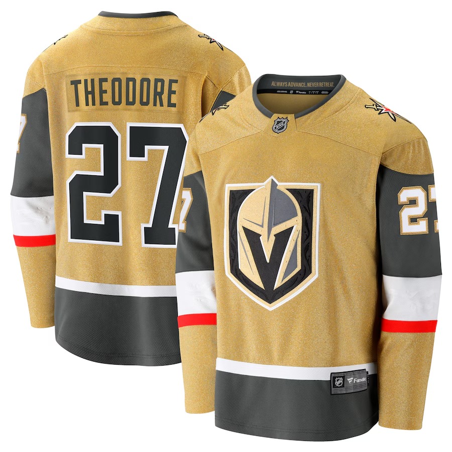 Men's Vegas Golden Knights Shea Theodore Fanatics Gold Home Breakaway Jersey - Vujersey Los Angeles Rams