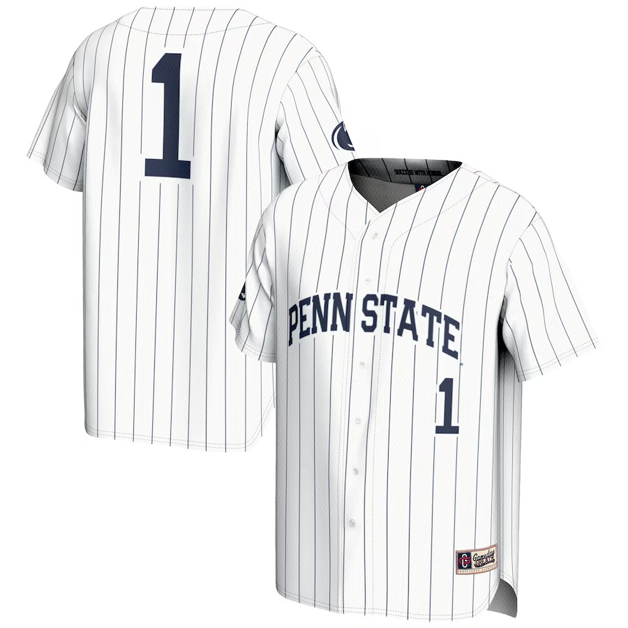 Men's GameDay Greats #1 White Penn State Nittany Lions Lightweight Baseball Fashion Jersey - Vujersey Los Angeles Rams