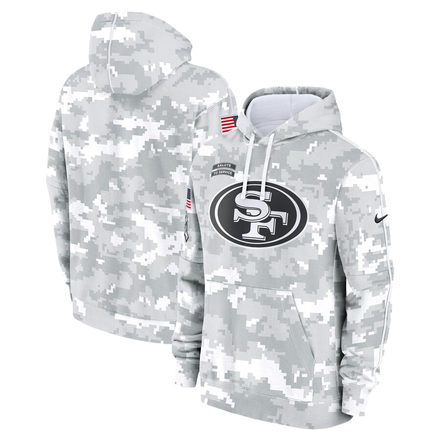 Men's San Francisco 49ers Nike Arctic Camo 2024 Salute To Service Big & Tall Club Fleece Pullover Hoodie - Vujersey Los Angeles Rams