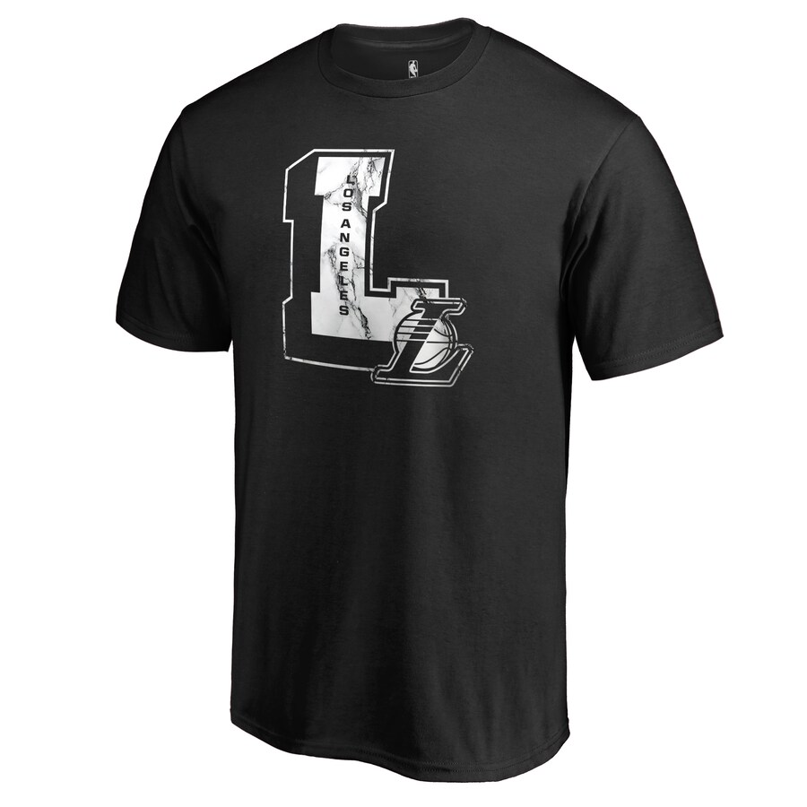 Men's Los Angeles Lakers Black Letterman T-Shirt - Vujersey Los Angeles Rams