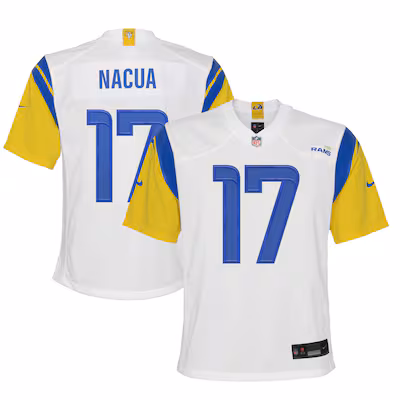 Youth Los Angeles Rams Puka Nacua Nike White Game Jersey - Vujersey Los Angeles Rams