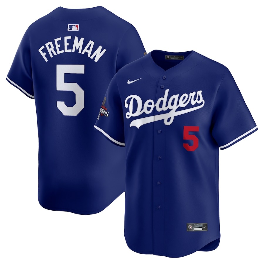 Men's Los Angeles Dodgers Freddie Freeman Nike Royal 2024 World Series Champions Alternate Limited Player Jersey - Vujersey Los Angeles Rams