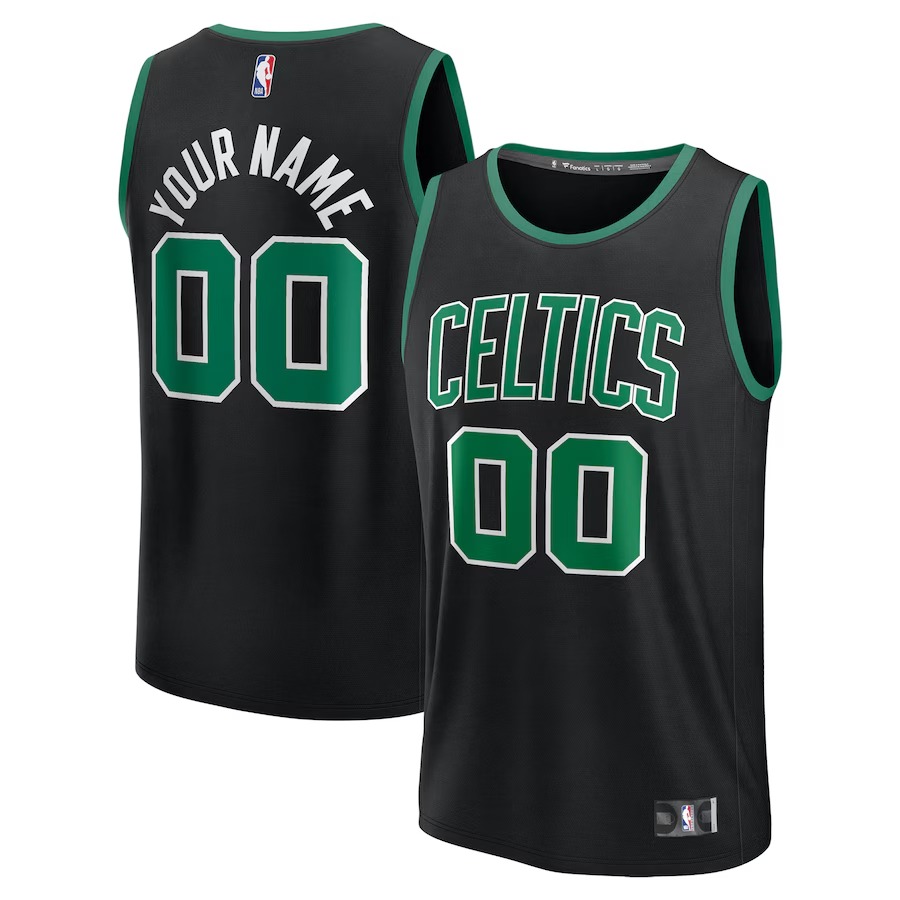 Men's Boston Celtics Fanatics Black Fast Break Custom Jersey - Statement Edition - Vujersey Los Angeles Rams