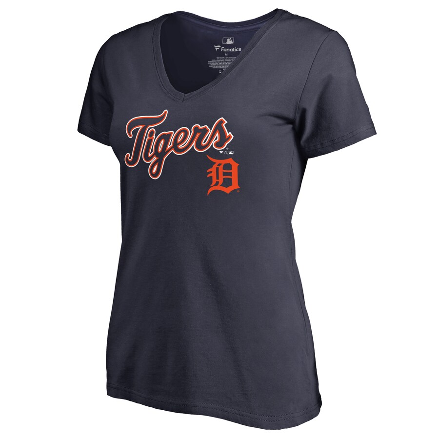 Women's Detroit Tigers Navy Team Lockup T-Shirt - Vujersey Los Angeles Rams