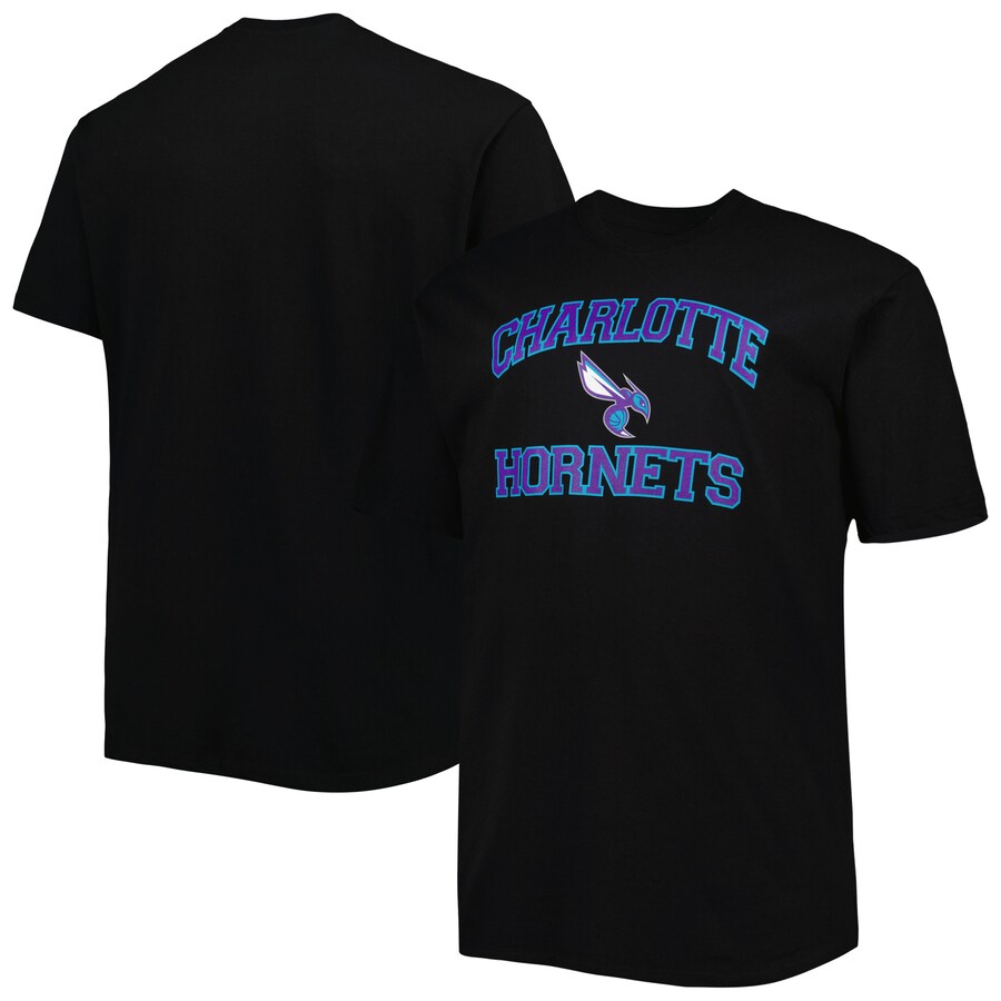 Men's Charlotte Hornets Black Big & Tall Heart & Soul T-Shirt - Vujersey Los Angeles Rams