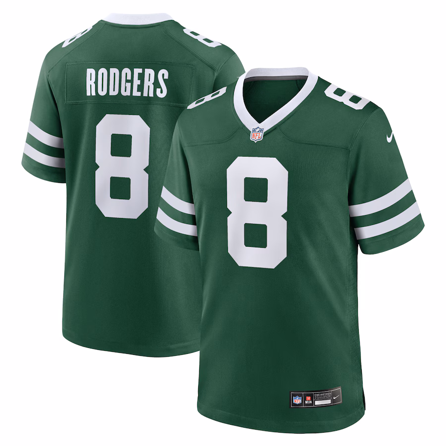 Men's New York Jets Aaron Rodgers Nike Legacy Green Game Jersey - Vujersey Los Angeles Rams