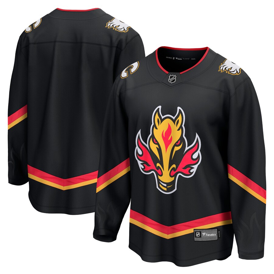 Men's Calgary Flames Fanatics Branded Black Alternate Premier Breakaway Jersey - Vujersey Los Angeles Rams