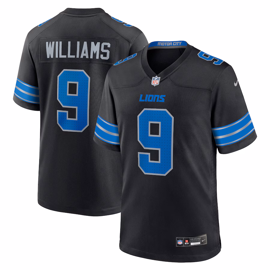 Men's Detroit Lions Jameson Williams Nike Black 2nd Alternate Game Jersey - Vujersey Los Angeles Rams