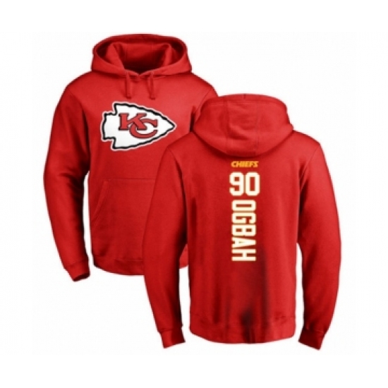 Football Kansas City Chiefs #90 Emmanuel Ogbah Red Backer Pullover Hoodie - Vujersey Los Angeles Rams