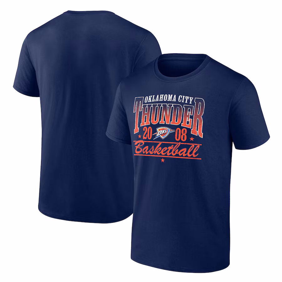 Men's Oklahoma City Thunder  Navy Give And Go Play T-Shirt - Vujersey Los Angeles Rams