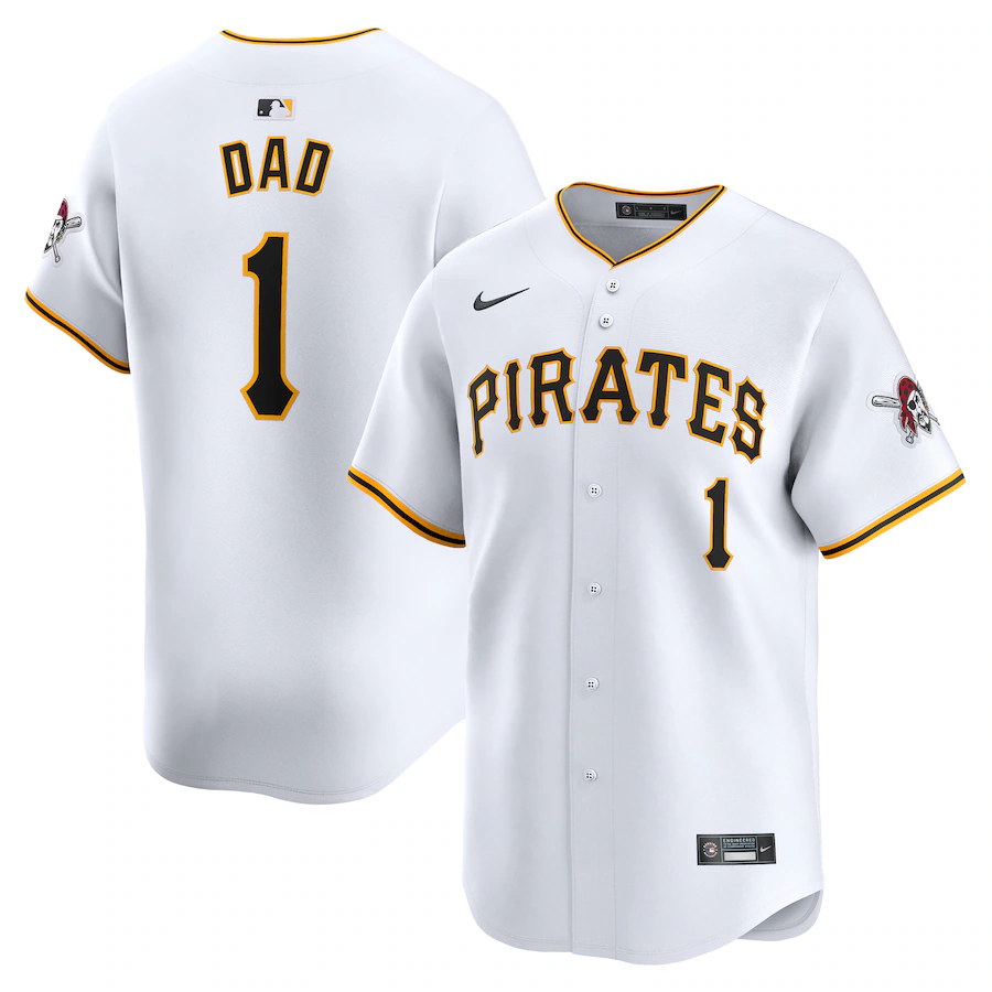 Men's Pittsburgh Pirates Nike White #1 Dad Home Limited Jersey - Vujersey Los Angeles Rams