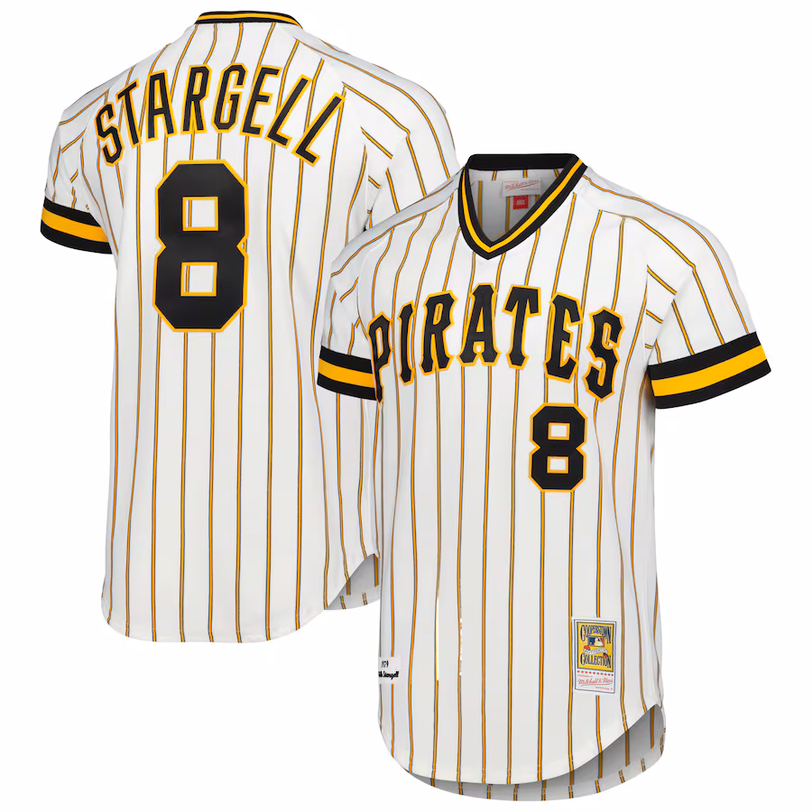 Men's Pittsburgh Pirates Willie Stargell Mitchell & Ness White Cooperstown Collection 1979 Authentic Jersey - Vujersey Los Angeles Rams