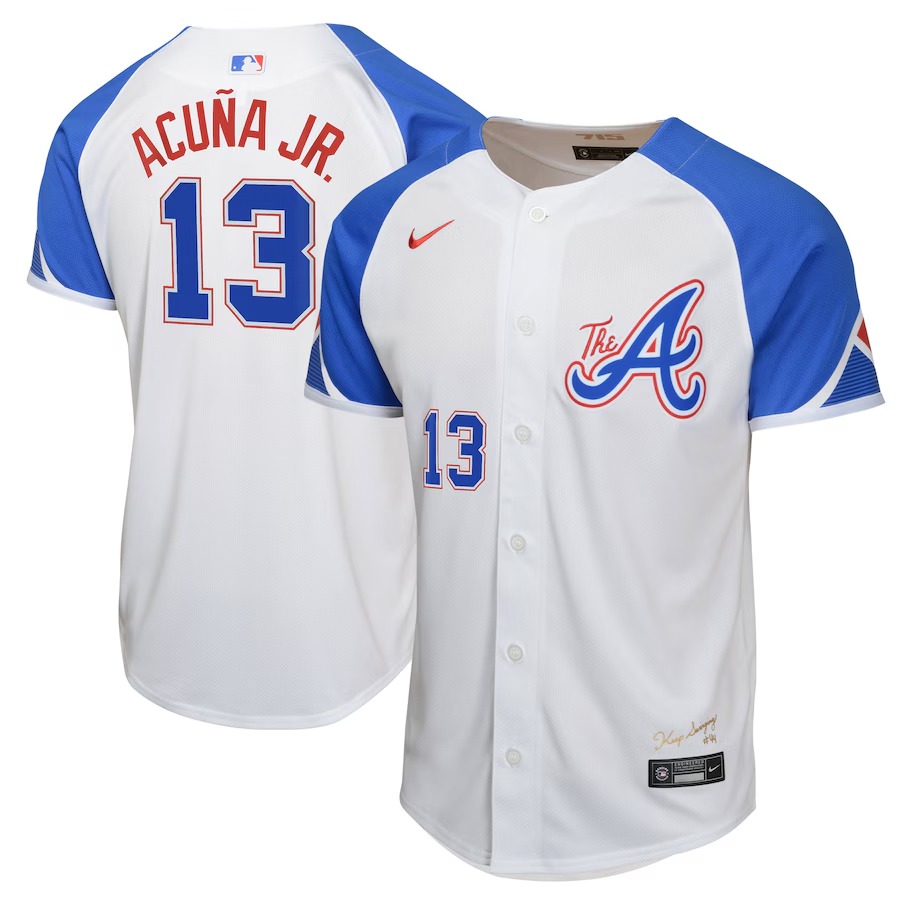 Youth Atlanta Braves Ronald Acuña Jr. Nike White City Connect Limited Player Jersey - Vujersey Los Angeles Rams