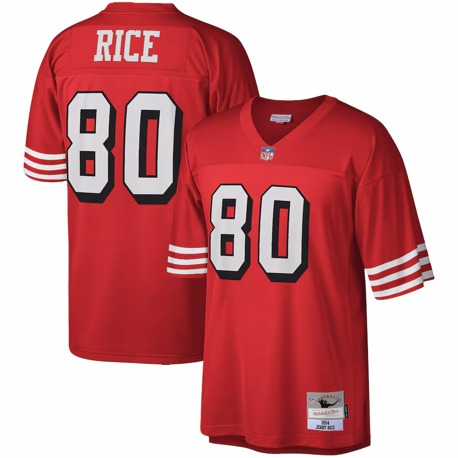 Men's San Francisco 49ers Jerry Rice Mitchell & Ness Scarlet Legacy Replica Jersey - Vujersey Los Angeles Rams