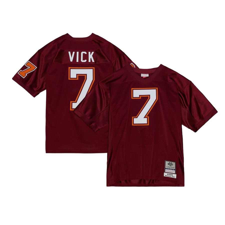 Michael Vick Virginia Tech Hokies Mitchell & Ness 2000 Legacy Jersey - Maroon - Vujersey Los Angeles Rams