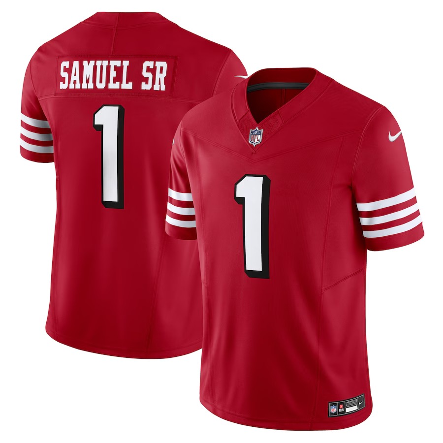 Men's San Francisco 49ers Deebo Samuel Sr Nike Scarlet Alternate Vapor F.U.S.E. Limited Jersey - Vujersey Los Angeles Rams