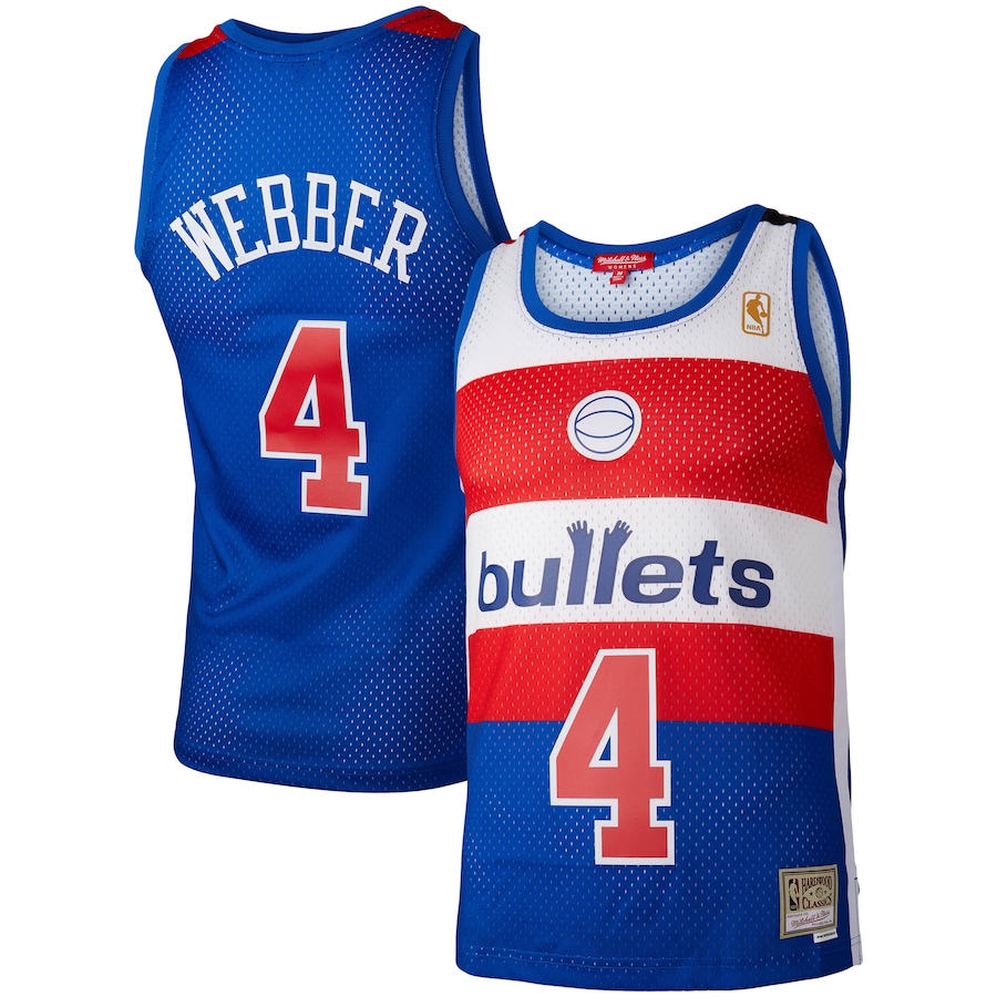 Women's Washington Bullets Chris Webber Mitchell & Ness Blue Hardwood Classics 1996/97 Swingman Jersey - Vujersey Los Angeles Rams