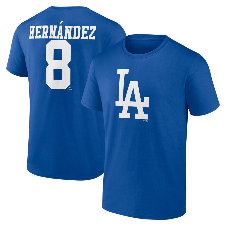 Men's Los Angeles Dodgers Enrique Hernandez Royal Icon Player Name & Number T-Shirt - Vujersey Los Angeles Rams