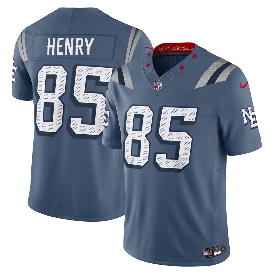 Men's New England Patriots Hunter Henry Nike Storm Blue 2025 Rivalries Collection Limited Jersey - Vujersey Los Angeles Rams