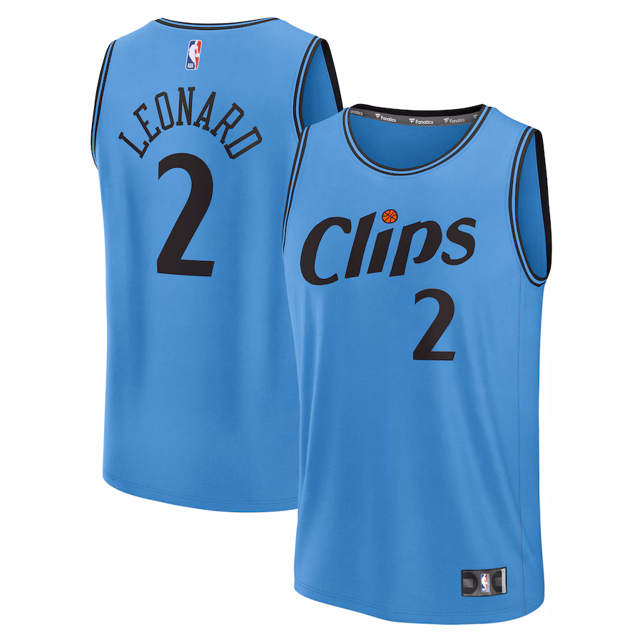 Men's LA Clippers Kawhi Leonard Fanatics Light Blue 2024/25 Fast Break Player Jersey - City Edition - Vujersey Los Angeles Rams
