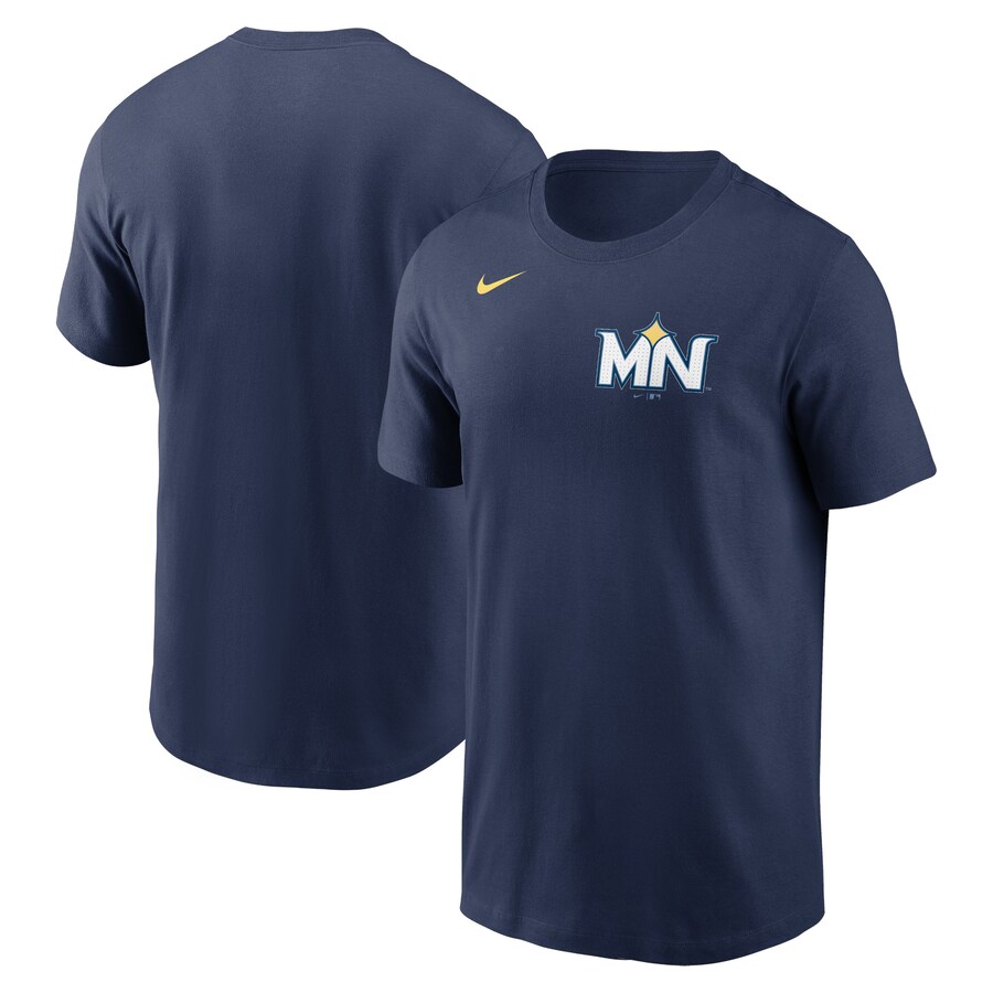 Men's Minnesota Twins Nike Navy 2024 City Connect Wordmark T-Shirt - Vujersey Los Angeles Rams