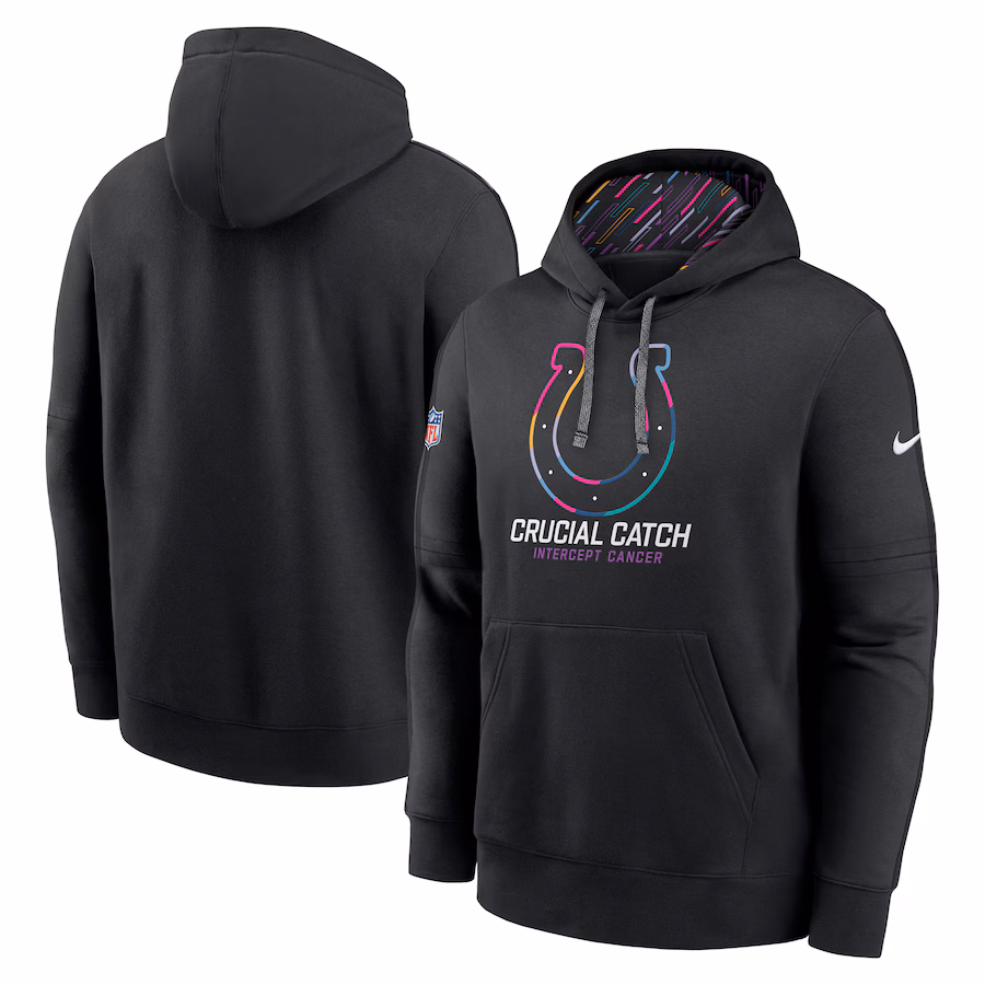 Men's Indianapolis Colts Nike Black 2024 NFL Crucial Catch Club Pullover Hoodie - Vujersey Los Angeles Rams