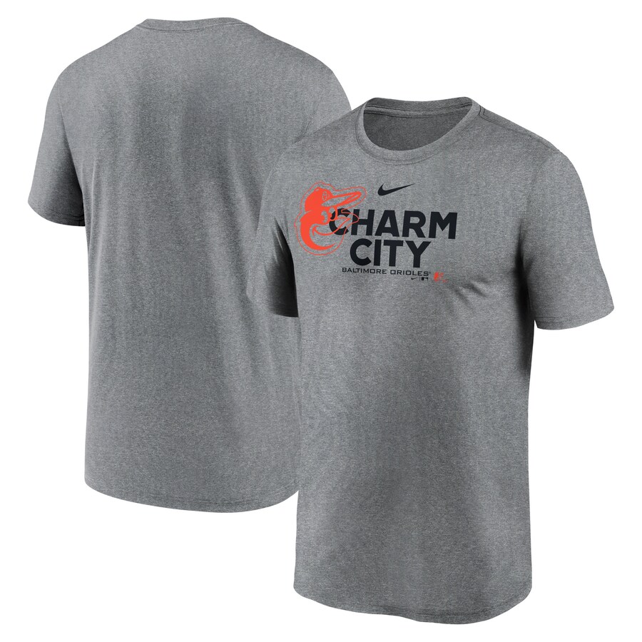 Men's Baltimore Orioles Nike Heathered Charcoal Local Rep Legend Performance T-Shirt - Vujersey Los Angeles Rams