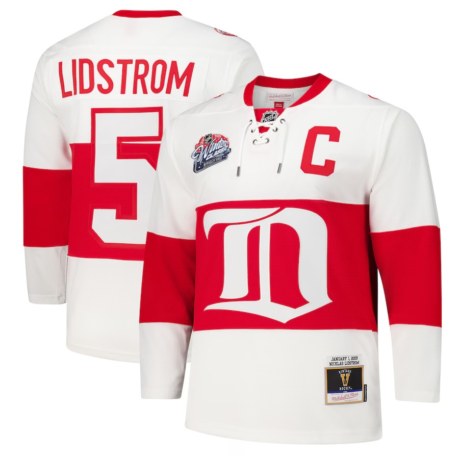Men's Detroit Red Wings Nicklas Lidstrom White 2008-09 Power Play Jersey - Vujersey Los Angeles Rams