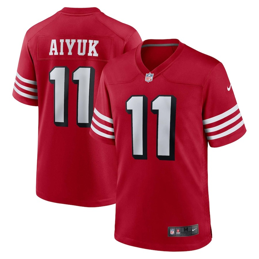 Men's San Francisco 49ers Brandon Aiyuk Nike Scarlet Alternate Game Jersey - Vujersey Los Angeles Rams