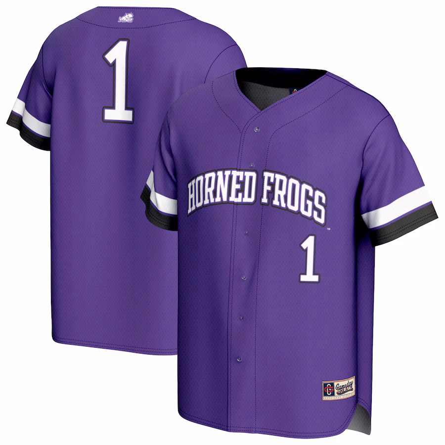 Unisex GameDay Greats #1 Purple TCU Horned Frogs Lightweight Collegiate Baseball Fashion Jersey - Vujersey Los Angeles Rams
