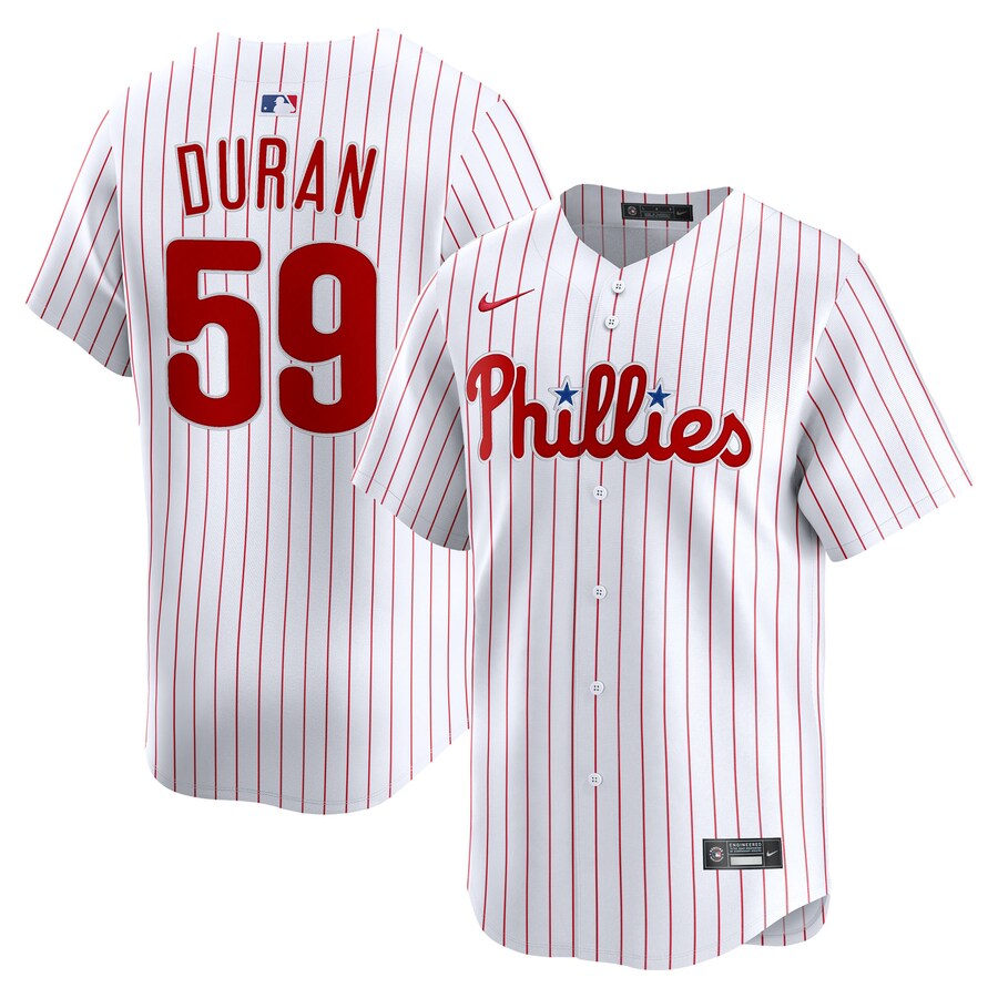 Men's Philadelphia Phillies Jhoan Duran Nike White Home Limited Player Jersey - Vujersey Los Angeles Rams