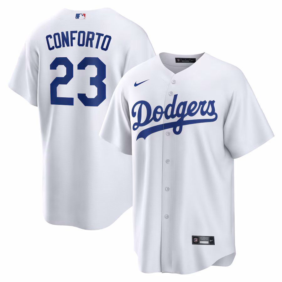 Men's Los Angeles Dodgers Michael Conforto Nike White Home Replica Jersey - Vujersey Los Angeles Rams