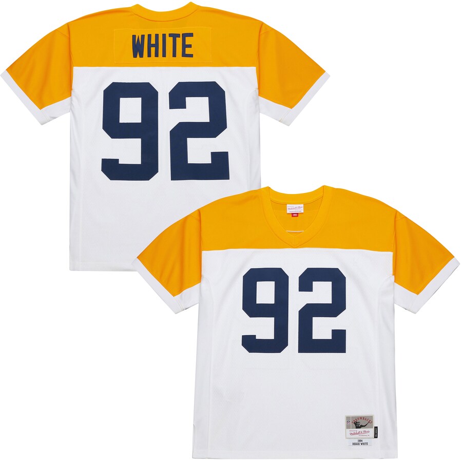 Men's Green Bay Packers Reggie White Mitchell & Ness White 1994 Legacy Replica Jersey - Vujersey Los Angeles Rams