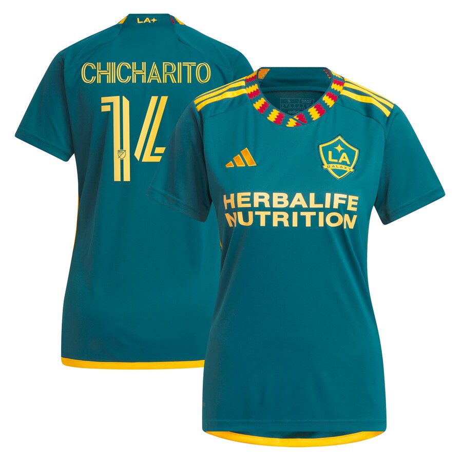 Women's LA Galaxy Chicharito adidas Green 2023 LA Kit Replica Player Jersey - Vujersey Los Angeles Rams